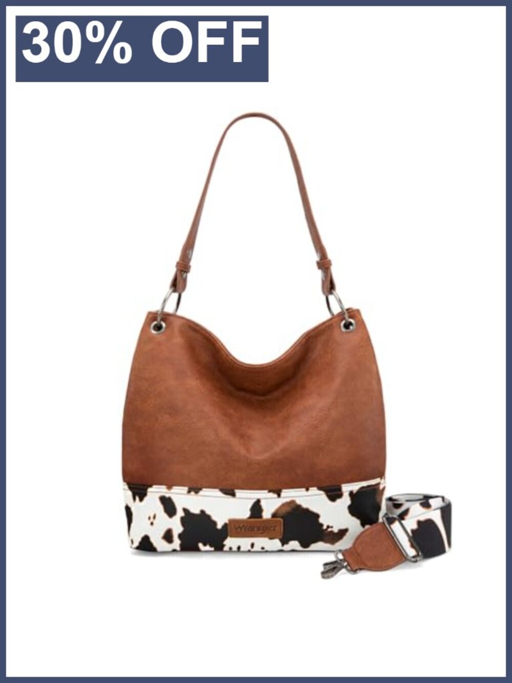 Vegan Leather Hobo Bag with Removable Strap and Cosmetic Bag